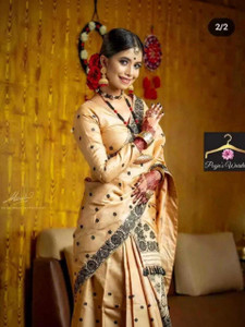 Khodiyar silk Self Design Mekhela Chador Cotton Blend Saree