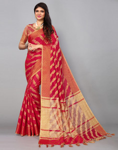 Samah Woven, Embellished, Self Design Kanjivaram Cotton Silk, Silk Blend Saree
