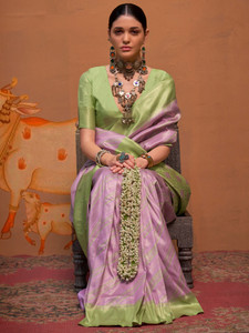 Sareemall Woven Banarasi Silk Blend Saree