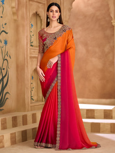 Tasrika Embroidered Bollywood Satin Saree