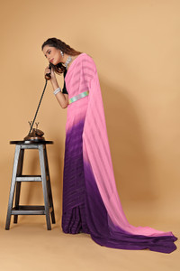 Pionex Dyed Bollywood Chiffon Saree