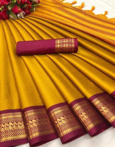 Zysia Woven Maheshwari Cotton Silk Saree
