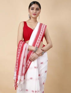 R B SAREE HOUSE Woven Handloom Jacquard, Pure Cotton Saree