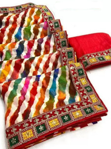 Salco Striped Bollywood Georgette Saree