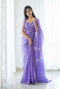 Divastri Woven, Embellished Banarasi Linen, Pure Cotton Saree