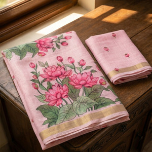 KASTURI Printed Bollywood Linen Saree