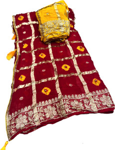 MSC TRENDLINE SAREES Printed Hand Batik Georgette, Viscose Rayon Saree