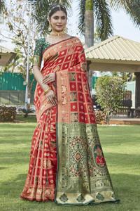 Perfect Wear Woven Banarasi Cotton Silk, Jacquard Saree