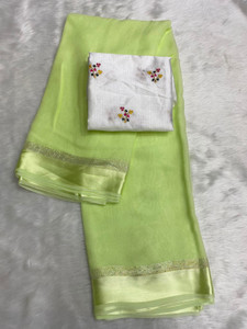HfLifeStyle Solid/Plain Bollywood Viscose Rayon Saree