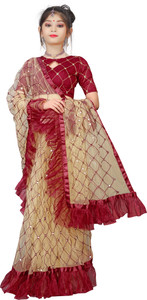 Western Gallary Embroidered Banarasi Net Saree