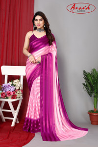 Anand Sarees Ombre, Striped Bollywood Satin Saree