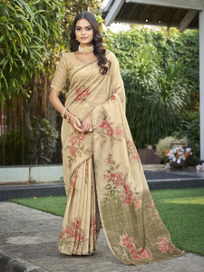 RekhaManiyar Printed Bollywood Tissue Saree