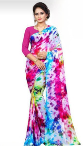 Karnika Fashion Dyed Bandhani Chiffon Saree