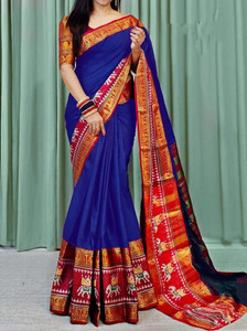 PRIYANSH CREATION Temple Border, Woven Narayanpet Cotton Silk Saree