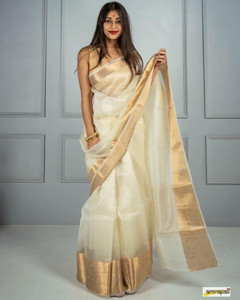 Priya Printed, Self Design, Embellished, Woven, Animal Print, Blocked Printed Daily Wear Organza Saree
