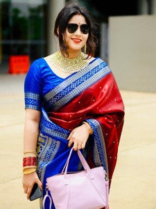 ZIMAL HANDLOOM Embroidered Sambalpuri Satin Saree
