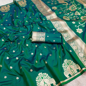 WOMENELEGENCE Woven Paithani Pure Silk Saree