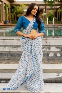 MIRCHI FASHION Printed, Floral Print Daily Wear Cotton Blend Saree