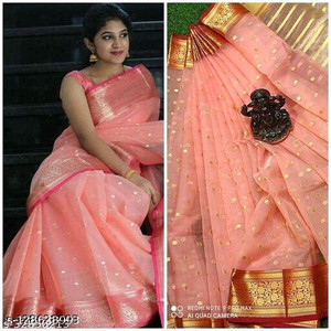 MT textiles Woven Banarasi Organza Saree