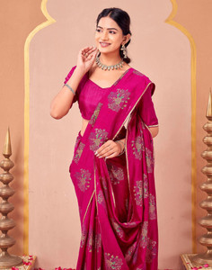Samah Printed Bollywood Silk Blend Saree