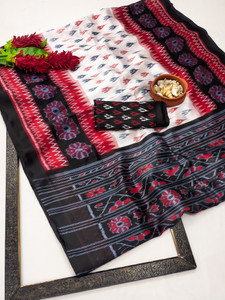 maayro Printed Ikkat Art Silk Saree