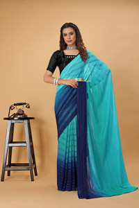 Pionex Dyed Bollywood Chiffon Saree