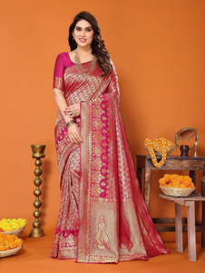 YASHIKA Printed Kanjivaram Silk Blend Saree