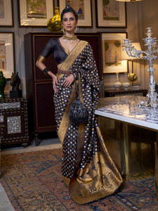 Sareemall Woven Banarasi Silk Blend Saree