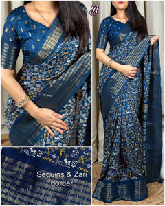 Sanwariya Silks Printed Bollywood Art Silk, Silk Blend Saree