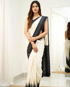 SARIMANIA Printed Bollywood Linen, Pure Cotton Saree