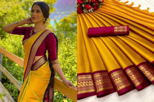 mishihouse Woven Mysore Jacquard Saree