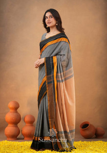 SAPTAK FASHION Printed Handloom Khadi Saree