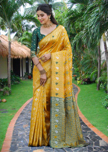Shopwell Woven Patola Cotton Silk, Jacquard Saree
