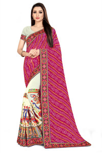SERONA FABRICS Self Design, Printed, Embroidered Bandhani Georgette Saree
