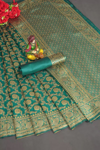 signagraph Woven Kanjivaram Tussar Silk, Silk Blend Saree