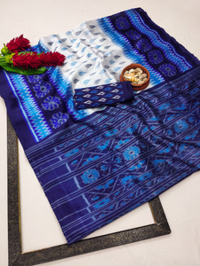 maayro Printed Ikkat Art Silk Saree