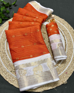 RegalDrapes Woven, Dyed Ikkat Jacquard, Silk Blend Saree