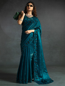 Sareemall Embellished Bollywood Satin Saree