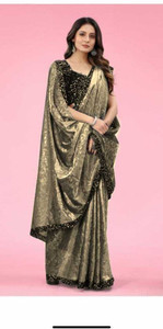 TRIMURTIPRINTS Floral Print Bollywood Lycra Blend Saree