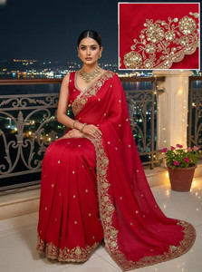 Sariya Embroidered Silk Blend Saree - Image 6