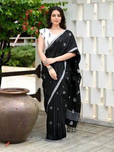 Joyguru Textile Printed Handloom Pure Cotton Saree