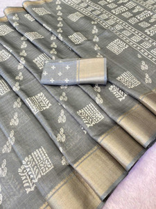 vaanisri Printed Bollywood Cotton Silk Saree