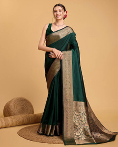 Omsaiarts Woven Kasavu Silk Blend Saree
