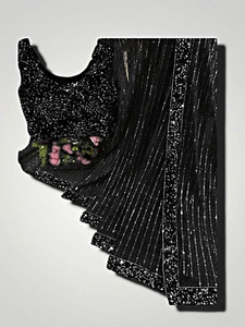 PATTARI Embroidered Bollywood Supernet Saree