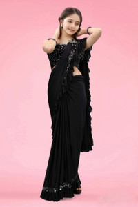 VRAJTEX FAB Embellished Bollywood Lycra Blend Saree