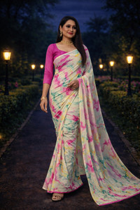 Kanooda Prints Printed Daily Wear Georgette Saree