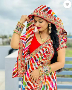 Salco Dyed, Blocked Printed, Ombre, Embellished Bollywood Georgette Saree
