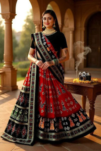 kalyani nx Printed Sambalpuri Pure Cotton Saree