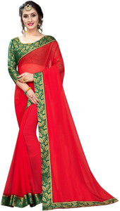 Online Bazaar Solid/Plain Daily Wear Georgette, Chiffon Saree