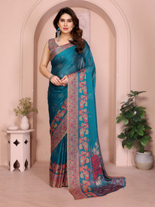 FABMORA Floral Print Daily Wear Chiffon, Georgette Saree